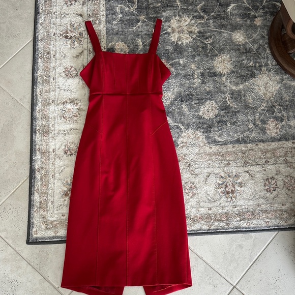 Cinq à Sept Bold Red Dakota Midi Dress - Picture 3 of 10